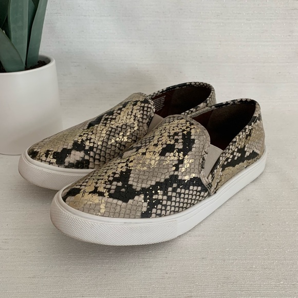 Steve Madden Safary Gold Snake Slip-On Platform Sneaker Woman’s 8M - Picture 3 of 14